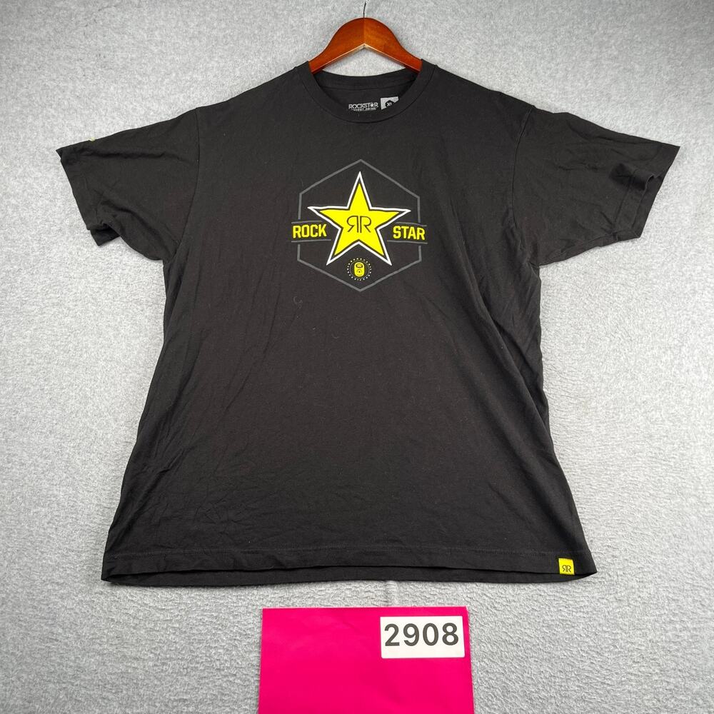 Rockstar Energy Drink Graphic Print T Shirt Mens XL Black Casual Lifestyle